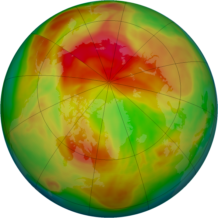 Arctic ozone map for 28 March 2005